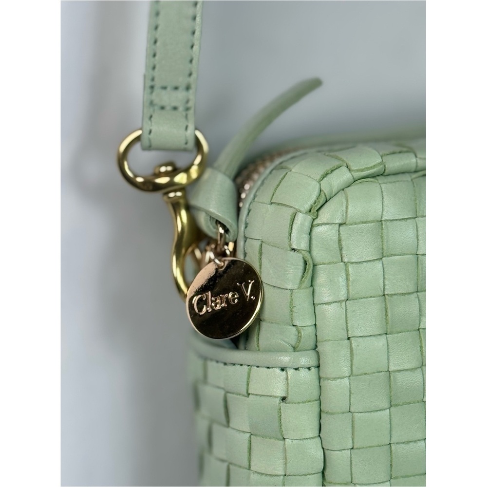 ⛱️🔥Clare V. - Mint Green Woven Leather Midi Sac Crossbody - OS - Picture 2 of 9